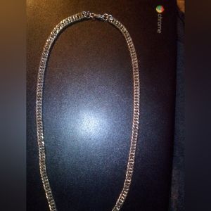 Men's Cuban Silver-Tone Heavy Chain Necklace 24"